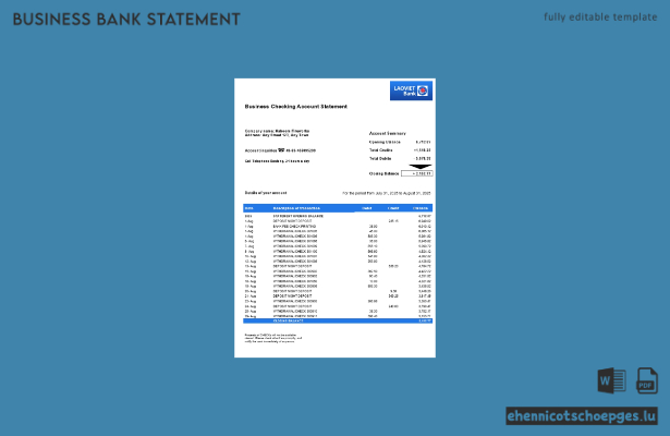 Laotisch-vietnamesische Unternehmenserklärung (Word- und PDF-Format) – 1 Beispielvorschau